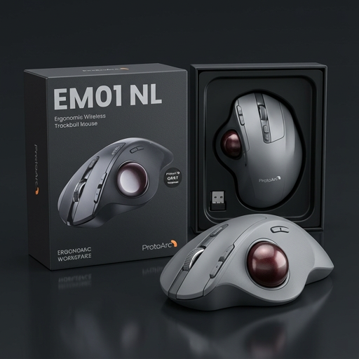 ProtoArc EM01 NL Ergonomic Wireless Trackball Mouse
